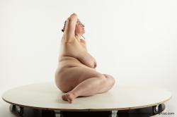 Nude Woman White Laying poses - ALL Overweight long black Pinup